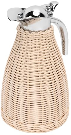 Luocute Jarra Térmica de café de Acero Inoxidable, Jarra Aislada de 3 Paredes de 1,5 L para café, té, Bebidas, 12 Horas de Calor, 24 Horas de Retención de Frío (Beige)