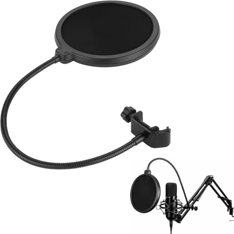 Professioneller Pop Filter, Mikrofon Popschutz Mit 360° Flexiblem Schwanenhals. Für Blue Yeti, Snowball, Quadcast Und Jedes Andere Mikrofon, Ideal Für Klare Aufnahmen