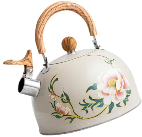 DECOMELODY Bouilloire Sifflante Portable 3L en Acier Inoxydable pour Cuisinière à Induction Camping Randonnée et Usage Extérieur Légère et Facile à Transporter