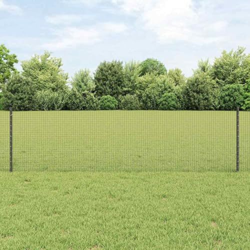 Clôture de jardin pour chien - Avec poteaux - En acier - Gris - 0,6 x 10 m - Pour terrasse, balcon, arrière-cour - Montage facile