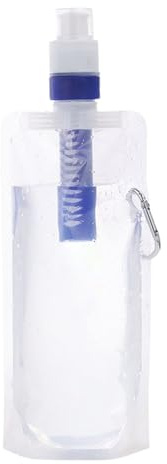Bottiglia D'acqua Pieghevole Con Filtro Da 1000 Ml – Bottiglia Con Filtro Riutilizzabile Per Viaggi, Escursionismo, Campeggio E Attività All'aperto | Borsa Per L'acqua Pieghevole Leggera Con D
