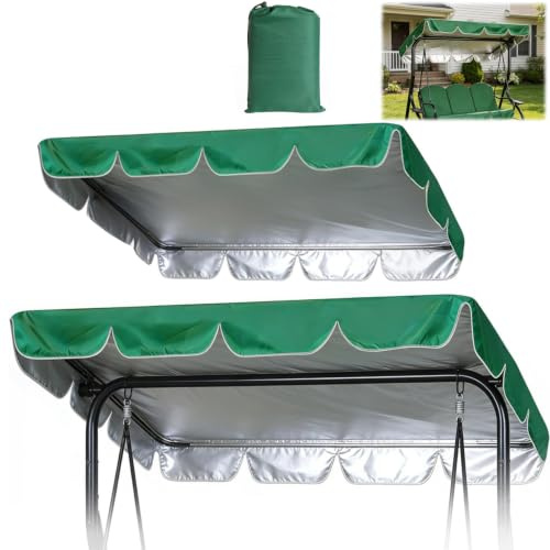 Hollywoodschaukel Dachbezug 210 x 145 cm, 420D Oxford-Tuch Universal Hollywoodschaukel Ersatzdach 3 Sitzer, Wasserdich UV-Schutz Geeignet Dach für Ersetzen des Baldachins Einer Dach Hollywoodschaukel