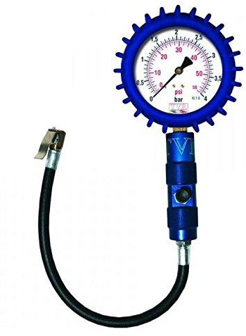 Manomètre la pression des pneus TVR Professional vérifié - Diamètre du cadran 63mm BLEU