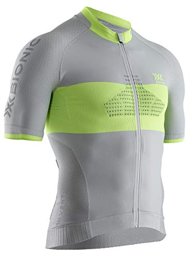 X-Bionic Invent 4.0 - Maglia Ciclismo Uomo - Abbigliamento Ciclismo Professionale - Maglietta Manica Corta con Cerniera Estiva e Invernale, Grigio, S