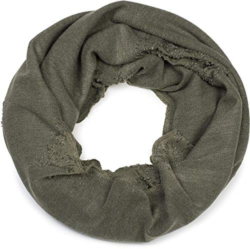 styleBREAKER Unisex Loop Schal Destroyed Look Vintage | Kratzfreier Schlauchschal, abgewetzte Struktur mit Rissen, 81x41 cm Maß, 2- bis 3-mal flexibel um den Hals wickelbar.