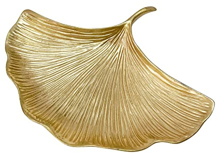 Metall-Schmuckschale, kleiner Ringhalter in Blattform, Schmuck-Organizer, Schmuckschale, Schminktisch für Kommode, Weihnachten, Geburtstag, Hochzeit, Geschenke, groß, Ginkgo, Gold