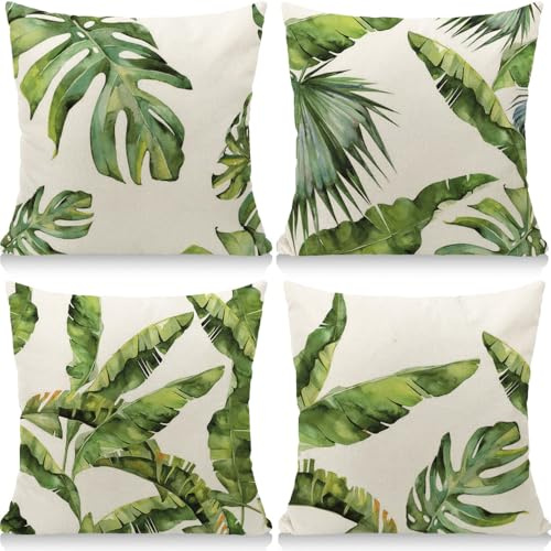 Cirzone Outdoor Kissen Wetterfest 45x45 4er Set Dekokissen, Kissenbezüge Sofakissen für Deko Wohnzimmer, Garten, Balkon
