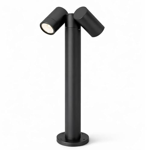 HOFTRONIC - Aspen - LED Pollerleuchte 45cm Schwenkbar - GU10 2700K Warmweiß Dimmbar - Sockkelleuchte außen - Außenwegeleuchte schwarz