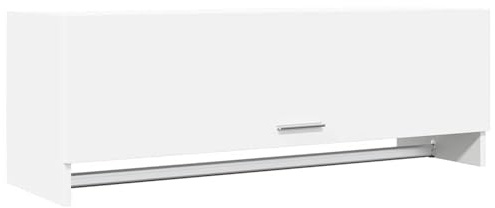 Tidyard Kleiderschrank Kleiderstange Wandgarderobe Schlafzimmer Hängeschrank Wandschrank Garderobenschrank Garderobe Weiß 100 x 32,5 x 35 cm (B x T x H) Spanplatte