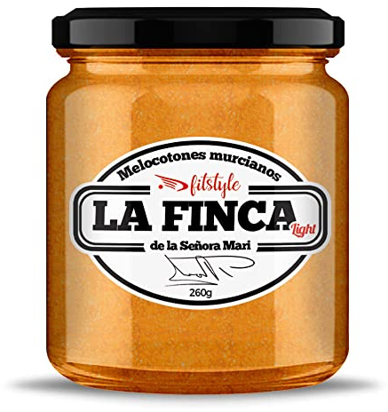 Mermelada de Melocotón murciano (75%) | Sin Azúcar añadido 260g | Light y con la mitad de calorías | Con fruta ecológica y sabor intenso