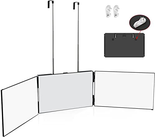 Magsellsky Miroir 360 Degrés, Miroir Trois Voies avec Crochets Télescopiques Réglable en Hauteur, Portable pour Voyages