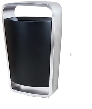 DYPASA Großer Outdoor-Mülleimer aus Edelstahl für den Außenbereich, modern, minimalistisch, für den Außenbereich, Metall-Mülleimer mit verdickter Oberabdeckung, Street Park-Abfallbehälter,
