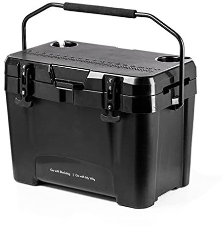 LANGWEI Camping Coolers, 26L Heavy Duty Insulated Outdoor Cooler Black, 108H Insulation Box Picnic Fresh-Keeping Box Car Ice Bucket for Camping, Fishing, Tailgating, BBQ