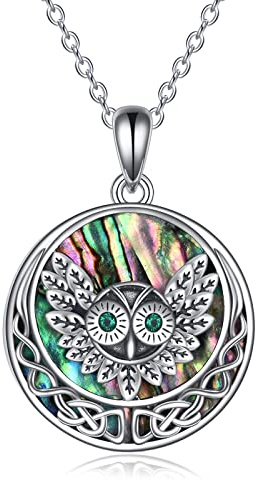 YAFEINI Eule Kette für Damen 925 Sterling Silber Eule Halskette Tier Kette Tier Anhänger Eule Schmuck Geschenke für Frauen Mädchen Herren (Eule Kette)