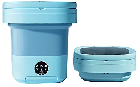 Kavolet Mini lavatrice pieghevole portatile da 8 litri, lavatrice da viaggio con sterilizzazione UV, centrifuga con cestello di scarico, lavatrice automatica fino a 1,5 kg