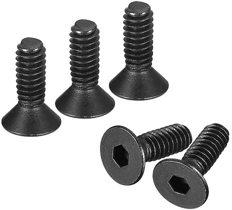 QUARKZMAN 1/4-20x3/4 Flachkopf Steckdose Kappe Schrauben 10.9 Grad Karbonstahl Sechskant Steckdose Senkkopf Flachkopf Schraube Bolzen Verschlüsse Volles Gewinde Schwarz Oxide 50Stk