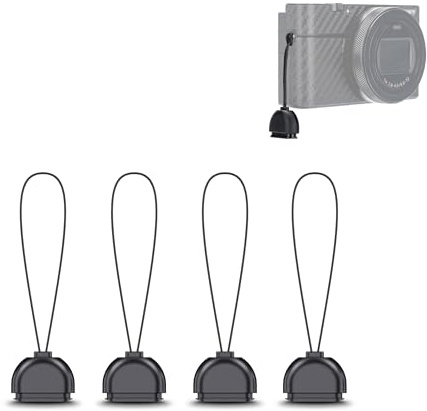 JJC 4 st kameraremmar snabbfrigörande adapter, snabbfrigörande öglor klämmor anslutningsspännen halsrem snabb adapter för Sony Canon Nikon kameror rem öljett – 1 x 2 mm systemkontakter, Svart,