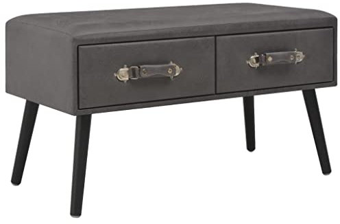 BUKSCYJS Couchtisch kleine Zimmer, Sofatisch, WohnzimmertischCouchtisch Grau 80 x 40 x 46 cm KunstlederFür Wohnzimmer, Schlafzimmer, Büro, Eingang, Korridor