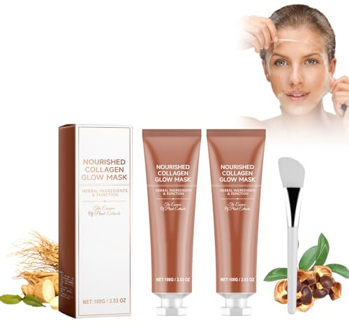 Mascarilla Peel Off Facial, 2 Pcs Maschera Peel Off Al Collagene, Con 2 Cepillo Para Mascarilla Facial, Mascarilla Facial Reafirmante Peel Off, Collagen Wrapping Mask Hidrata La Piel