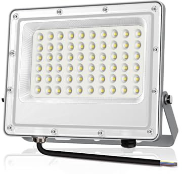 50W LED Strahler Außen, LYNTES Kaltweiß 6500K 5000LM LED Fluter 72LEDs Scheinwerfer Innen IP65 Wasserfest Wandleuchte Draußen Fluter, für Terrassen Hinterhof Garage Garten Werkstatt oder Baustelle