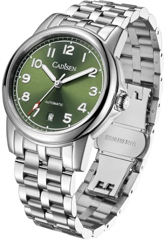 CADISEN Automatik Uhr Herren Saphirglas 50M Wasserdicht Armbanduhr Beiläufig