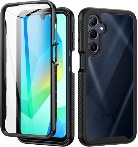 seacosmo für Samsung Galaxy A16 5G/ A16 4G/ A17 Hülle, Stoßfest Cover 360 Grad vollschutz Handyhülle Samsung A26 5G Rugged Schutzhülle Galaxy A16/A17 mit eingebautem Displayschutz, Schwarz