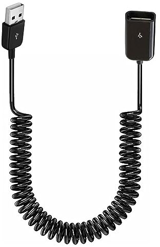 Navna Câble adaptateur USB 2.0 mâle vers femelle spiralé 1 m rallonge télescopique à ressort pour le chargement