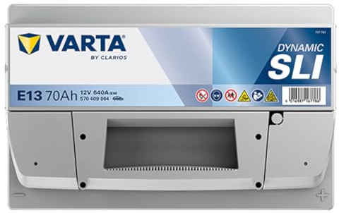 VARTA Automotive DYNAMIC SLI (E13) 12V 70Ah 640A - Nassbatterie KFZ mit Standardausstattung & ohne Start-Stopp System - Starterbatterie für einfachen Energiebedarf - Bleisäurebatterie wartungsfrei