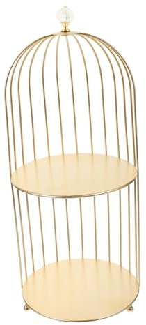 ABOOFAN Kuchen-dessert-ständer Vogelkäfig-kuchenständer Cupcake-ständer Aus Vogelkäfig Parfüm- Und Lotion-organizer Dessertständer Gold Kosmetikhalter Dekorativer Vogelkäfig Golden Eisen