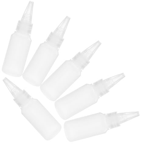 HOMSFOU 6pièces Flacons Plastique Transparent Pour Colle Et Peinture Mini Bouteilles Applicatrices Embout Précis Pour Artisanat Et Liquides