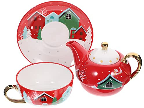 Cabilock Tazze Da Natalizie in Ceramica Tazze Da Teiera Tema Natalizio Di Per Feste Portatili Per Acqua Decorazioni Natalizie Per Casa