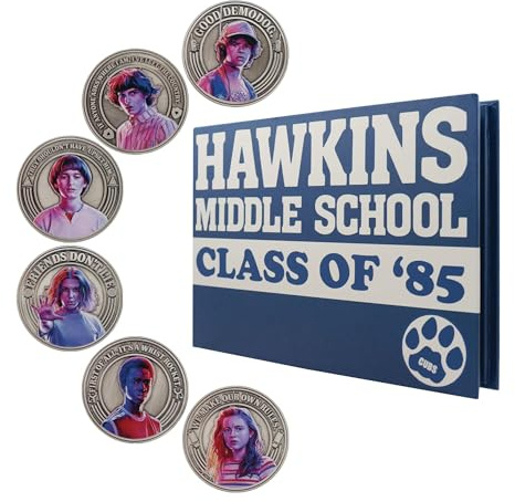 FaNaTtik Stranger Things Yearbook Collectible Coin Set – Official Limited Edition Album with 6 Unique Coins