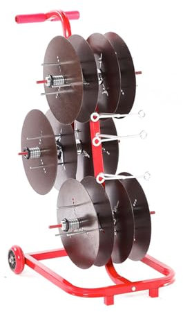 Wire Reel Rack, Wire Reel Dispenser with Wheels, Cable Pay-Off Rack with 6 Reels for Wire Storage and Electrical Industry