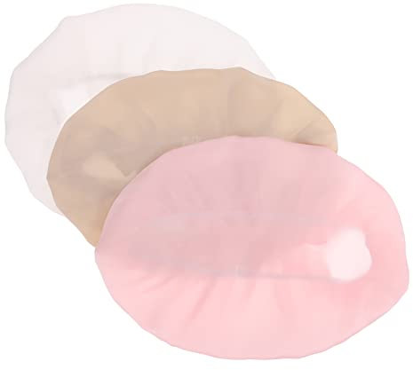 VALICLUD 3pcs Silk Hair Hat for Women Sleeping Hat Lace Trim Protects Long Hair While Sleeping in White and Pink