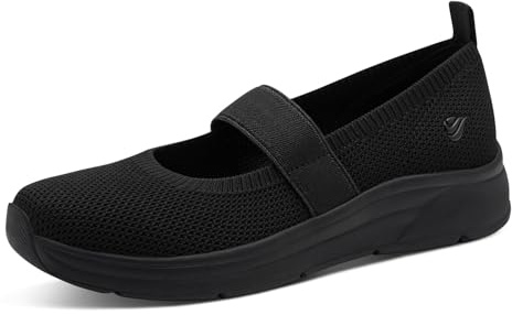 Jana Dam Damen Ballerina-rem Vegan 8-22183-46 balett platt, svart, 6 UK