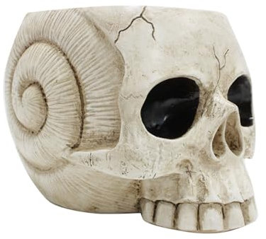 Fluxioxtna Vasi da fiori a forma di teschio, per casa, interni, in resina, Halloween, scheletro, piante grasse, vasi per piante per salotti, camera da letto, ufficio