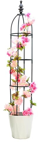 Enrejado Plantas Trepadoras, Enrejado Jardin Exterior, Obelisco Flores, Soporte Plantas Trepadoras, Torre para Rosales Vertical, Celosias para Terraza Exterior(Black,20 * 90cm/7.8*35.4)
