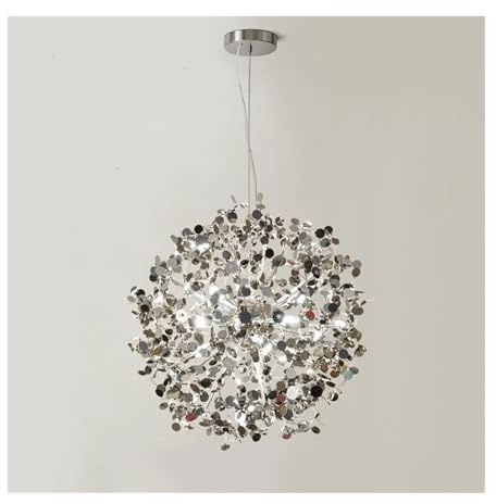 Lámpara Colgante Moderna de Acero Brillante Spark G9, iluminación Compatible with Comedor, Bar, Luces suspendidas cromadas/Doradas, Luminarias Led Art Deco