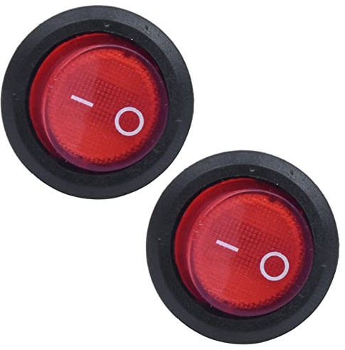 Uikdjgu 2X Interrupteur A Bascule Bipolaire ON OFF Rouge 3 Broches 220V