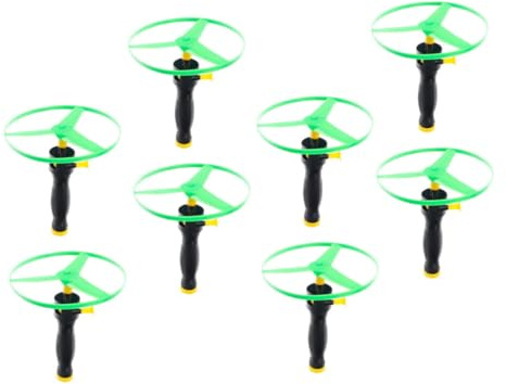 SOPOTUTU Juguete De Platillo Volador Giratorio para Niños, 8 Piezas, Plástico Ecológico, Colores Aleatorios, Juego Al Aire Libre para Desarrollar Habilidades Motoras y Control De Vuelo