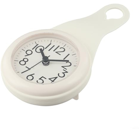 Reloj de pared digital de ducha impermeable y silencioso, fácil de leer con pantalla grande, perfecto para baños (blanco)