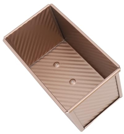 Sxhlseller Molde para Pan Robusto y con Revestimiento Antiadherente para Pan de Sándwich Casero, Molde para Hornear Fácil de Limpiar - 20,6 X 11,8 Cm (Oro Sin Tapa)