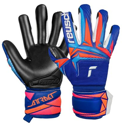 Reusch Guantes de Portero para niños y jóvenes, Agarre fiable, Transpirables, para Entrenamiento y Juego, césped Natural, césped Artificial y Campo Duro, Talla 4 – 8, Atracto Infinity Evolution NC