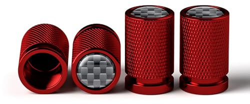 Reifen Ventil Kappen für VW Golf 5 6 MK6 GTI R Jetta MK5 Passat B6 B7 CC Polo Sharan, Carbon Fiber Reifenventilschaftkappen Aluminium Reifenmarkierer für Stabilen Reifendruck