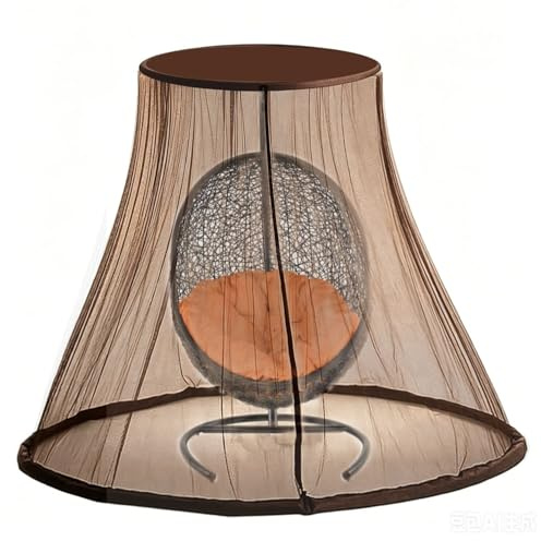 Coverify Hanging Egg Chair Mosquito Netting, Portable Netting for Egg Wicker Hommock Chair Outdoor Windproof, Easy Set Up, Brown