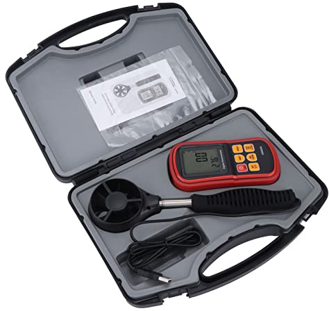 Cocoarm Anemometro ABS Indicatori Digitali di velocità del con Direzione del da 0 a 45 M/s 500 Registrazioni di Dati Blocco Dati LCD per Test Campo HVAC Tecnici di Ventilazione