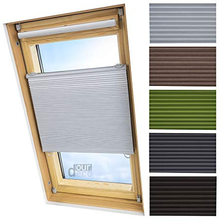 ourdeco® Universal Dachfenster Thermo-Wabenplissee / 55 x 141 weiß (BreitexHöhe) / lichtundurchlässig, verdunkelnd, Thermo- und Hitzeschutz