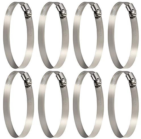 TUPARKA 8 Pcs Metal Hose Clip Clamp 91-114 mm Diameter Stainless Steel Ducting Clamp for Flexible Hose Pipe