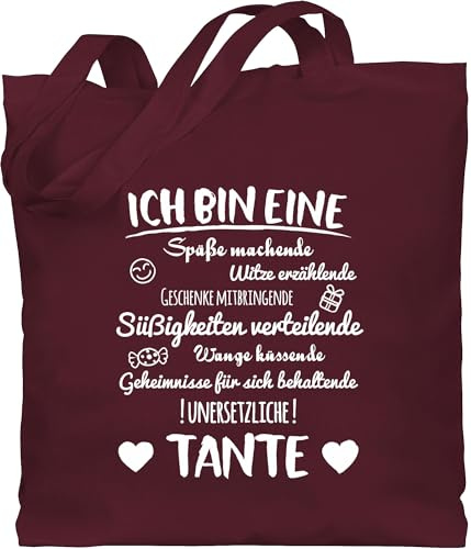 Baumwolltasche - Taschen - Ich bin eine Tante - Unisize - Bordeauxrot - geschenke auntie tasche aunt tanten jutebeutel für die mit sprüche tante. beste stofftasche geschenk werdende tantes habe