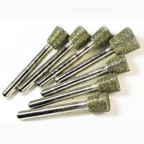 7 Pcs 46 Grit 3.0mm Rod Large Coarse Sand Inverted Ladder Grinding Head Diamond Needle Chainsaw Sharpener Burr Stone File Chain,6x8mm